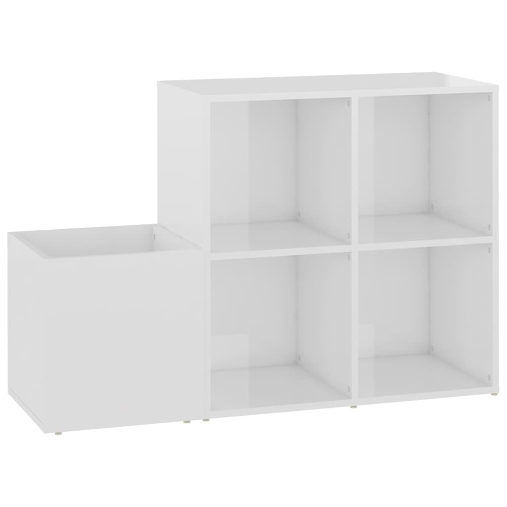 Armoire à chaussures d’entrée blanc brillant bois ingénierie - XIOS