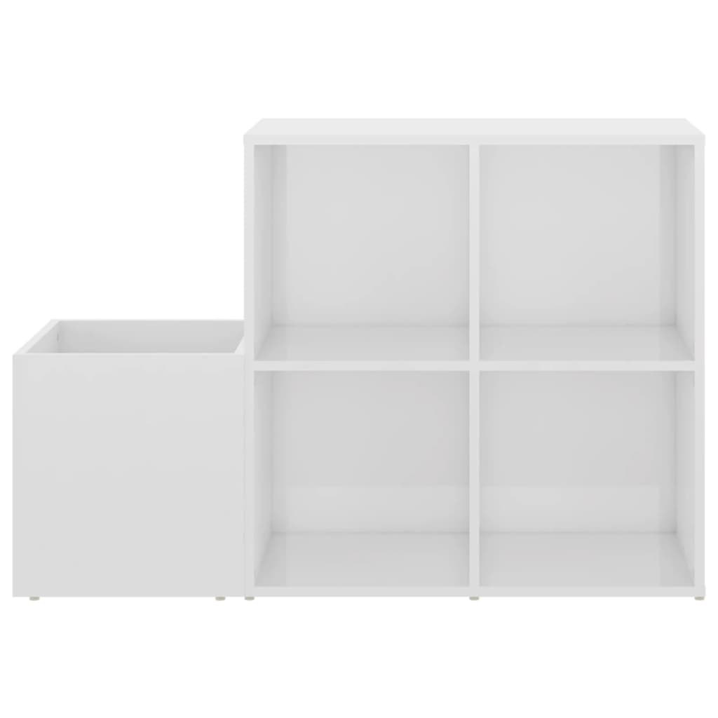 Armoire à chaussures d’entrée blanc brillant bois ingénierie - XIOS