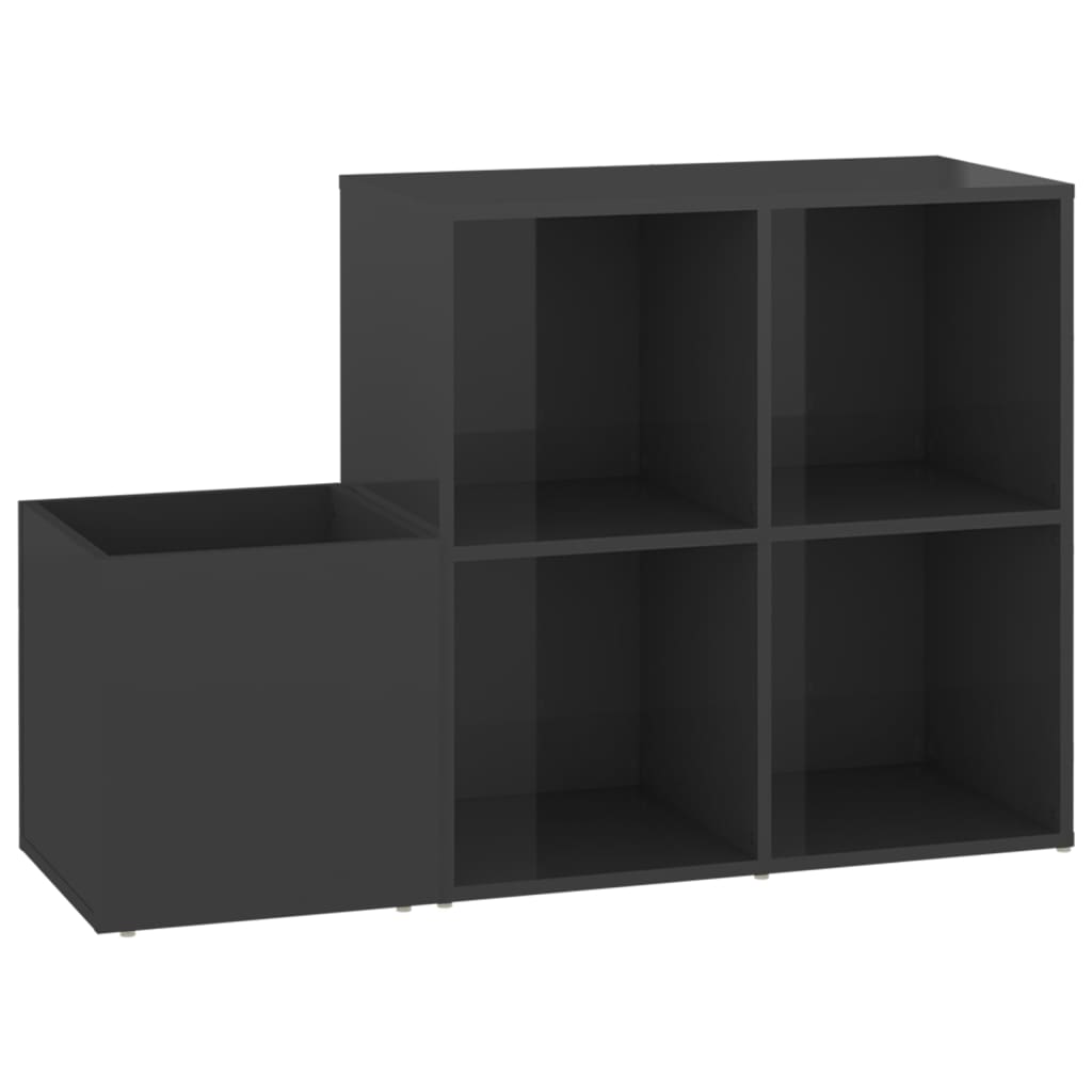 Armoire à chaussures d’entrée gris brillant bois ingénierie - XIOS