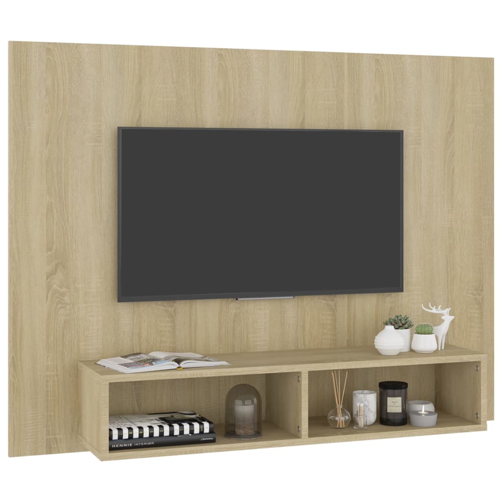 Meuble TV mural Chêne Sonoma 120x23,5x90 cm Bois d’ingénierie - XIOS