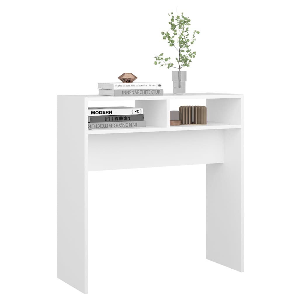 Table console blanc 78x30x80 cm bois d'ingénierie - XIOS