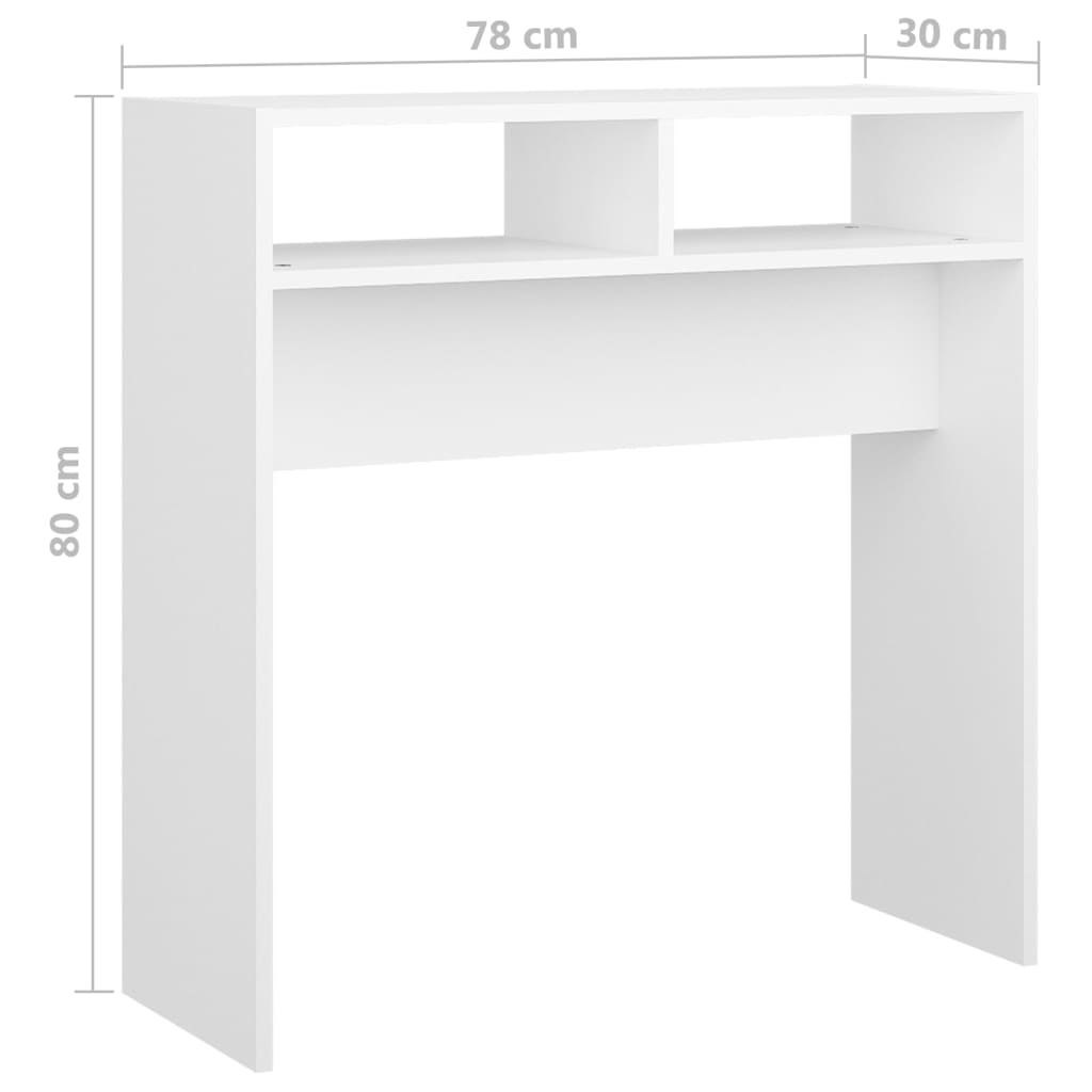 Table console blanc 78x30x80 cm bois d'ingénierie - XIOS
