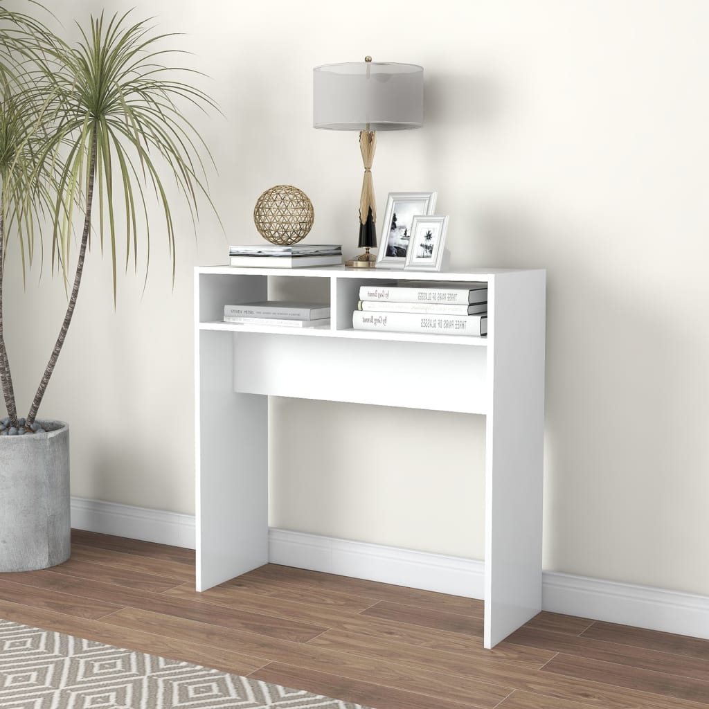 Table console blanc 78x30x80 cm bois d'ingénierie - XIOS