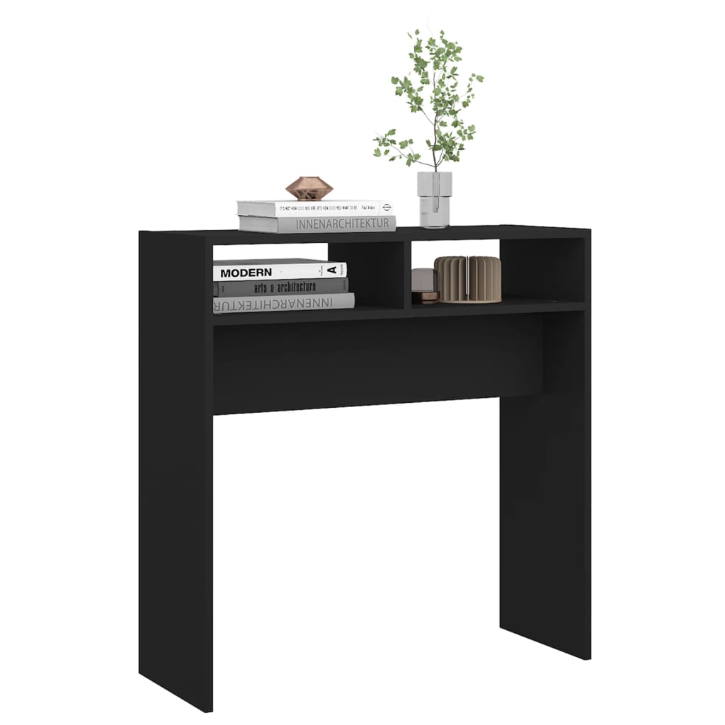 Table console noir 78x30x80 cm bois d'ingénierie - XIOS