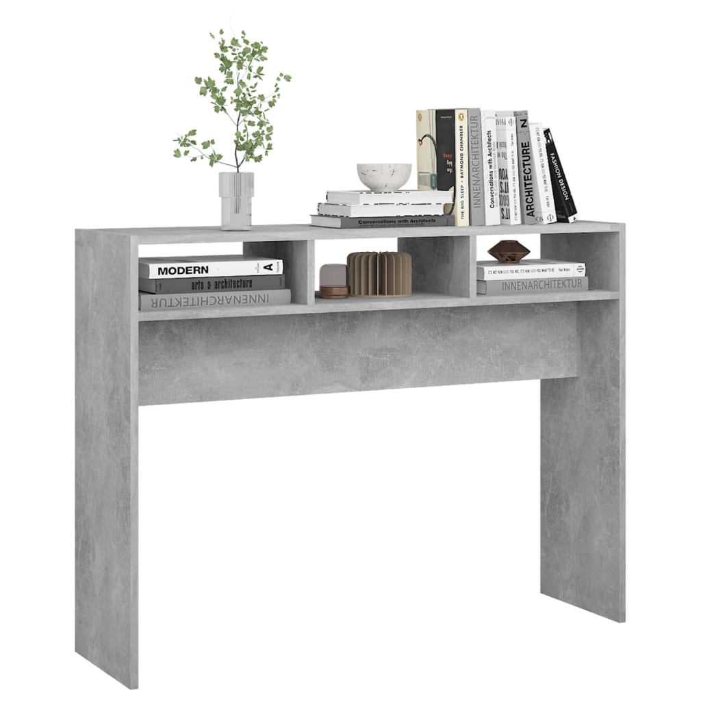 Table console gris béton 105x30x80 cm bois d'ingénierie - XIOS