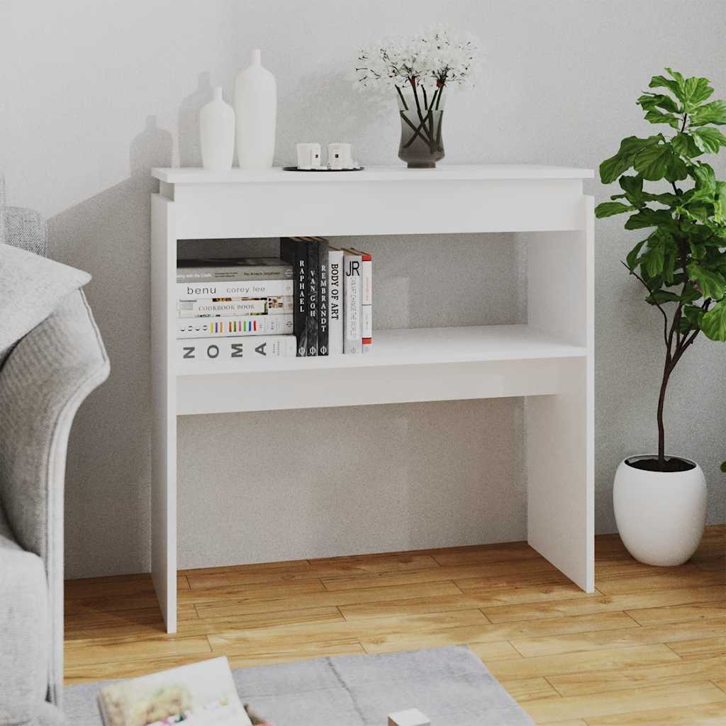 Table console blanc 80x30x80 cm bois d'ingénierie - XIOS