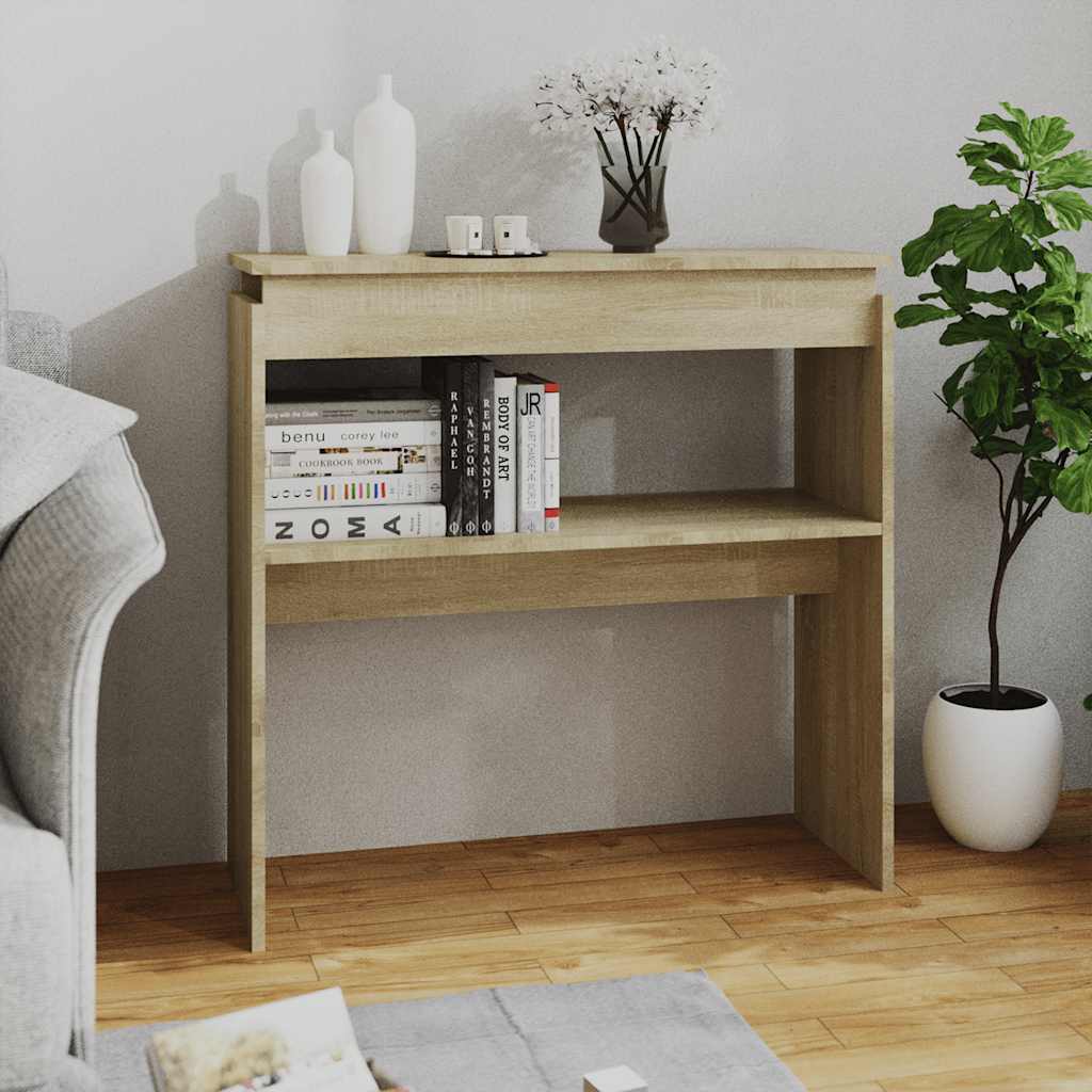 Table console chêne sonoma 80x30x80 cm bois d'ingénierie - XIOS