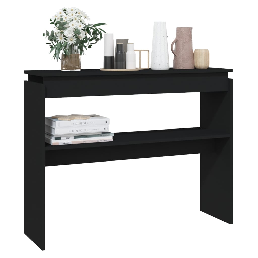 Table console noir 102x30x80 cm bois d'ingénierie - XIOS