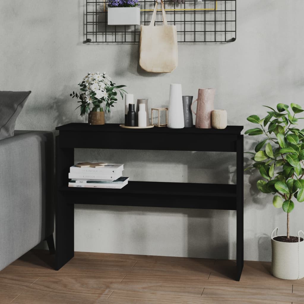 Table console noir 102x30x80 cm bois d'ingénierie Tables d'appoint vidaXL