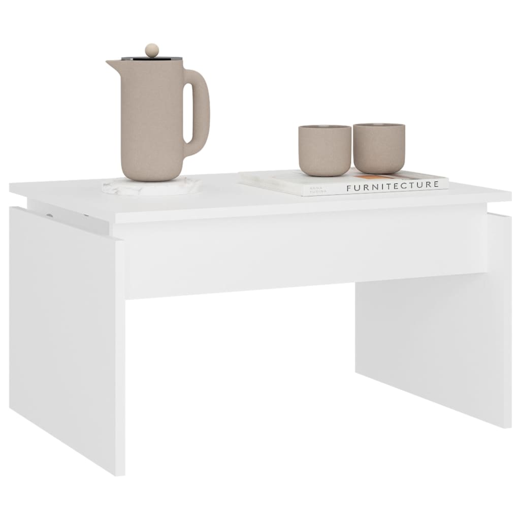 Table basse blanc 68x50x38 cm bois d'ingénierie - XIOS