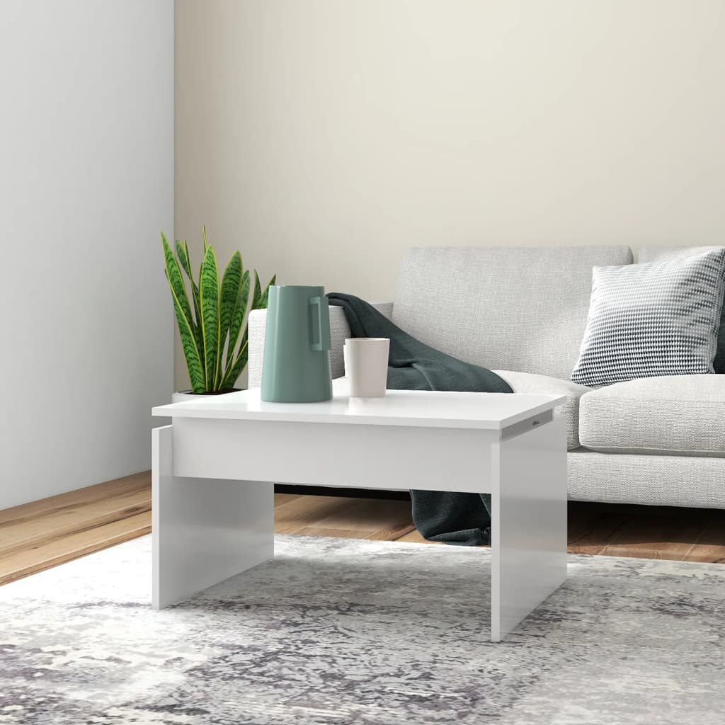 Table basse blanc 68x50x38 cm bois d'ingénierie - XIOS