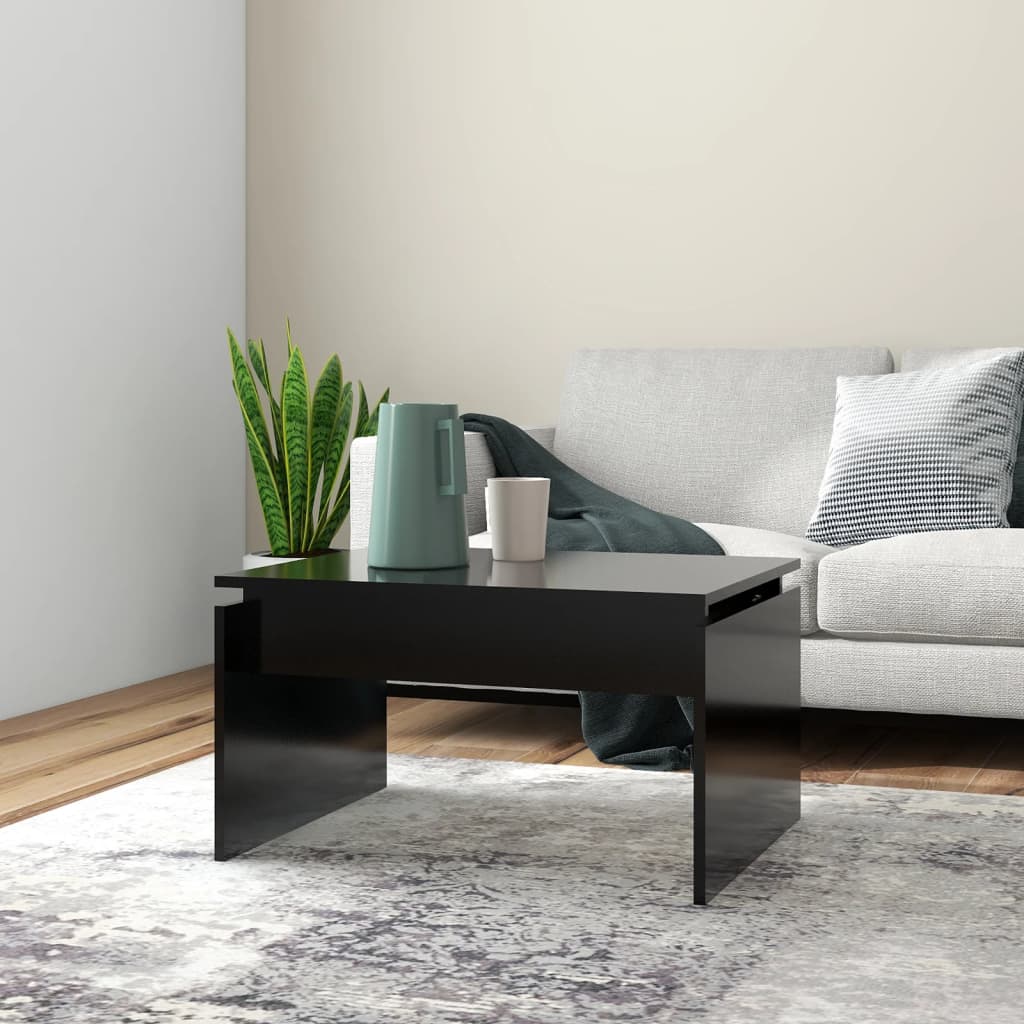 Table basse noir 68x50x38 cm bois d'ingénierie - XIOS