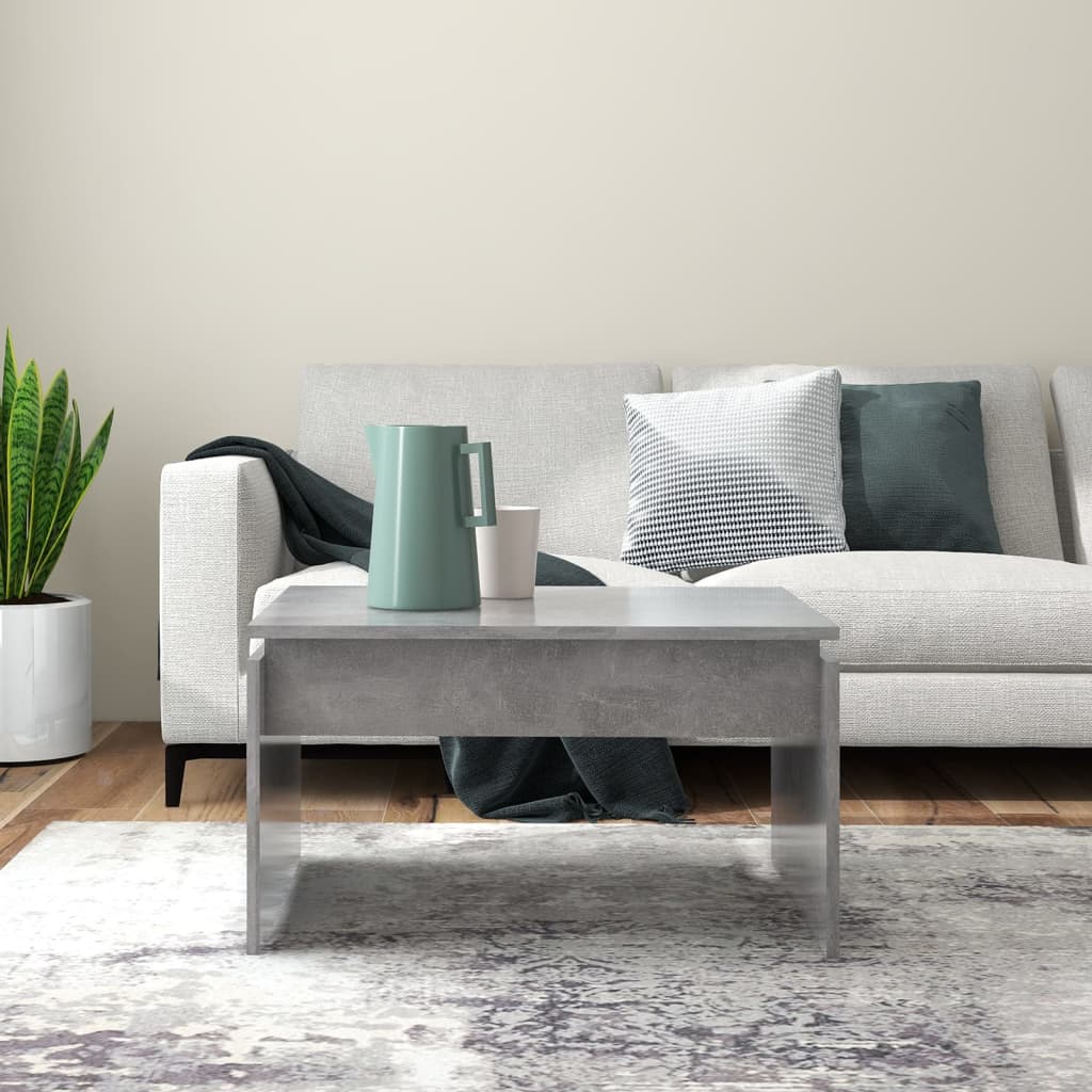 Table basse gris béton 68x50x38 cm bois d'ingénierie - XIOS