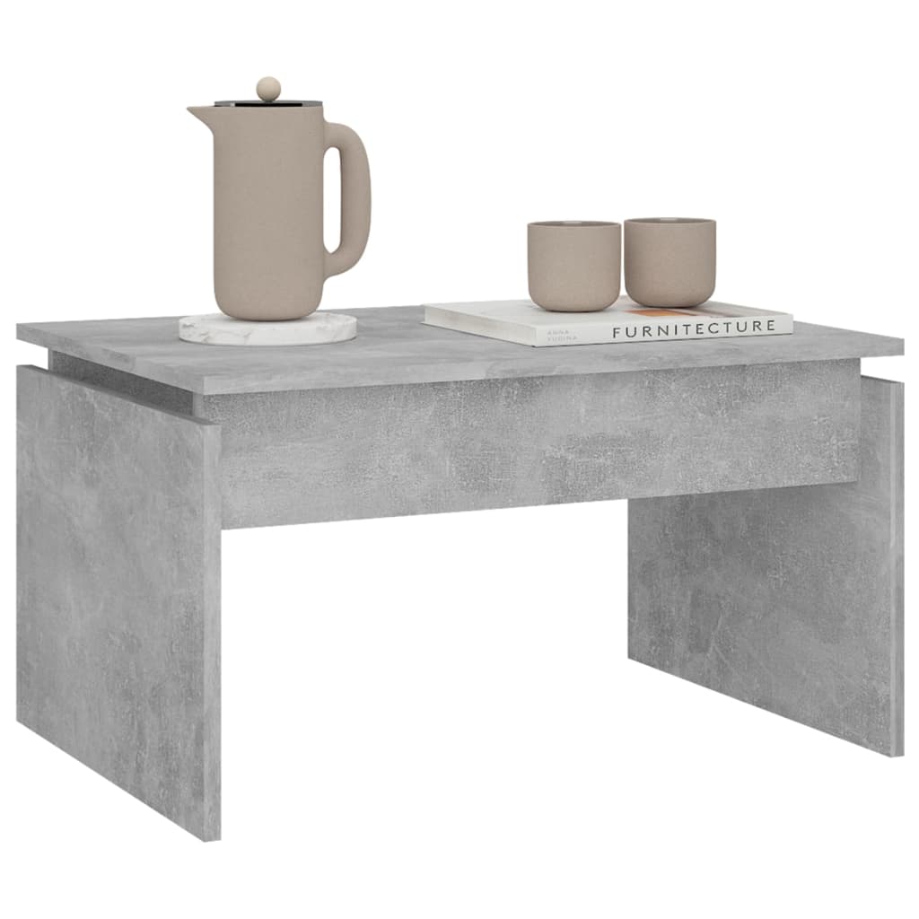 Table basse gris béton 68x50x38 cm bois d'ingénierie - XIOS