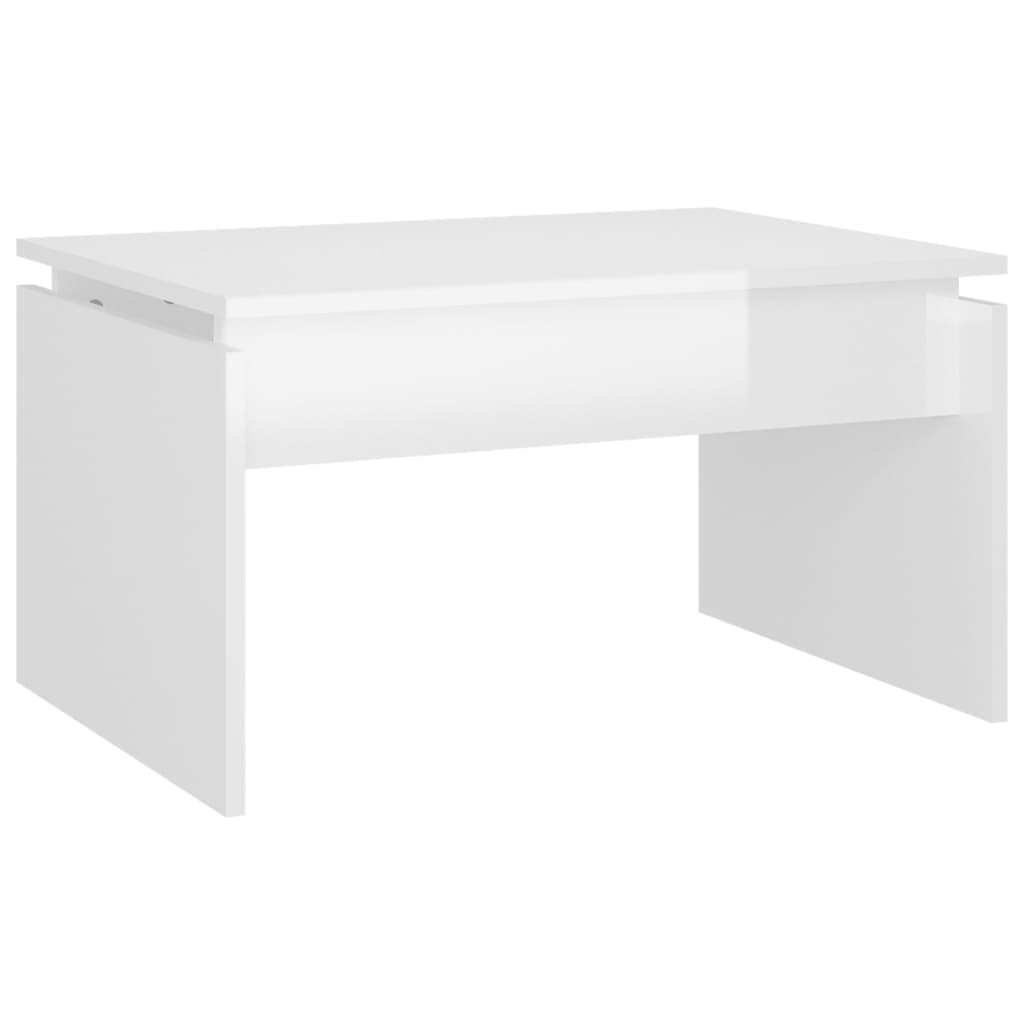 Table basse blanc brillant 68x50x38 cm bois d'ingénierie - XIOS