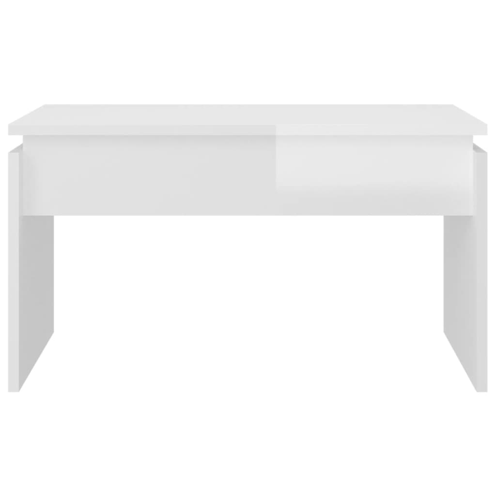 Table basse blanc brillant 68x50x38 cm bois d'ingénierie - XIOS