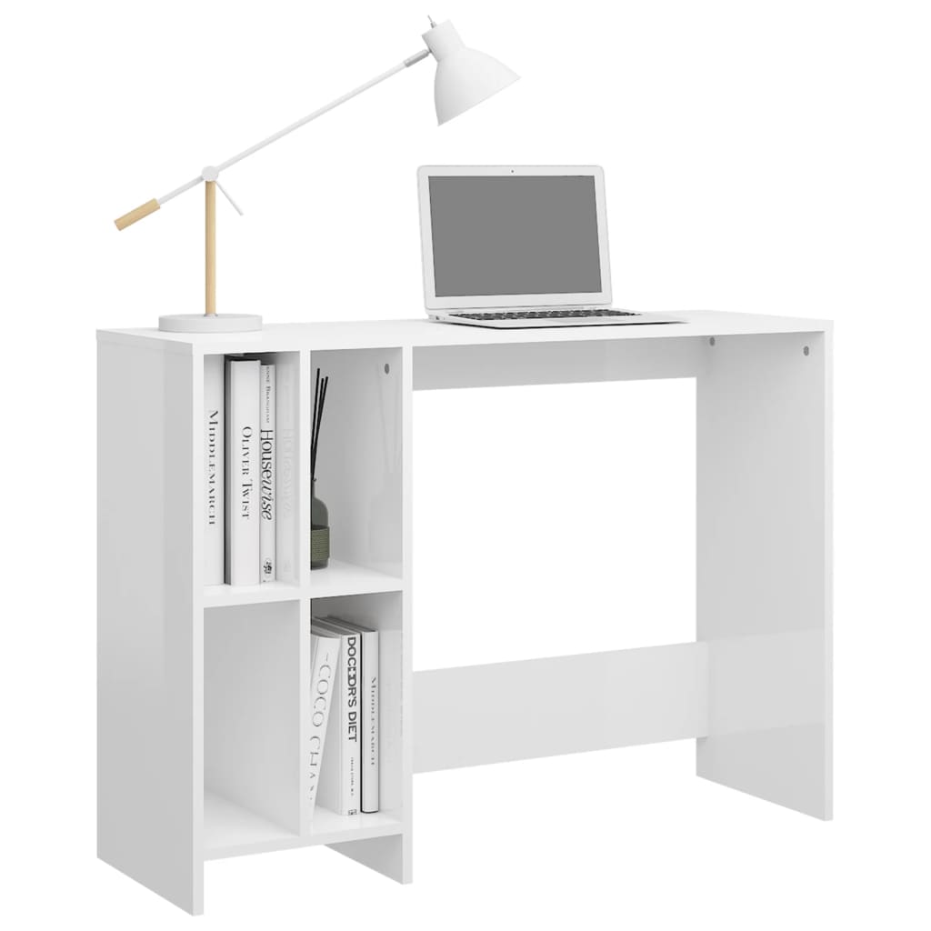 Bureau d'ordinateur portable blanc brillant bois d'ingénierie - XIOS