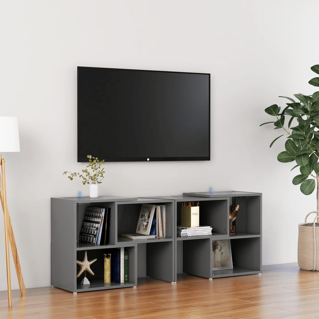 Meuble TV Gris 104x30x52 cm Bois d'ingénierie - XIOS