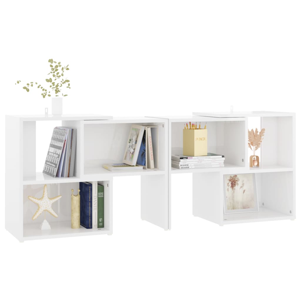 Meuble TV Blanc brillant 104x30x52 cm Bois d'ingénierie - XIOS