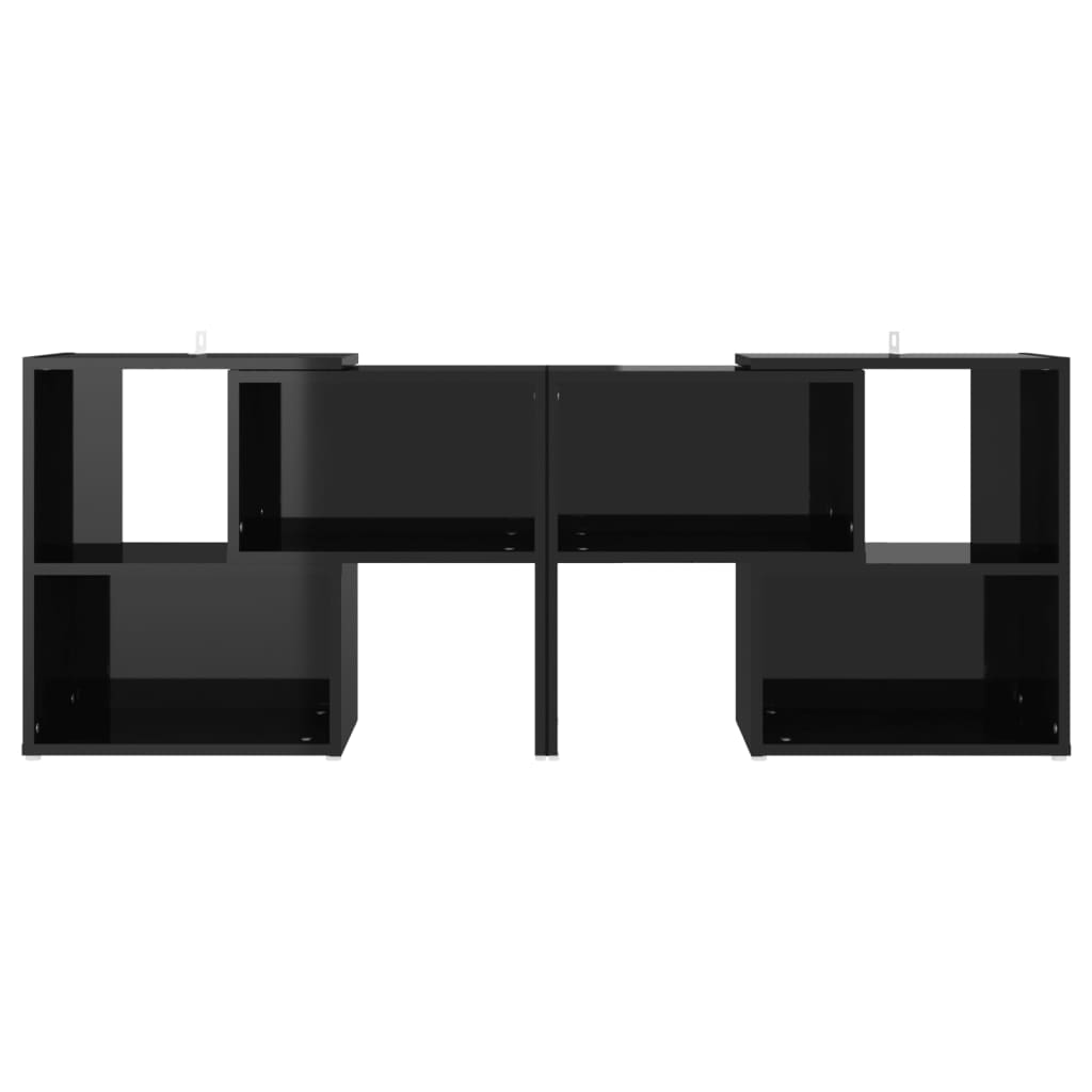 Meuble TV Noir brillant 104x30x52 cm Bois d'ingénierie - XIOS