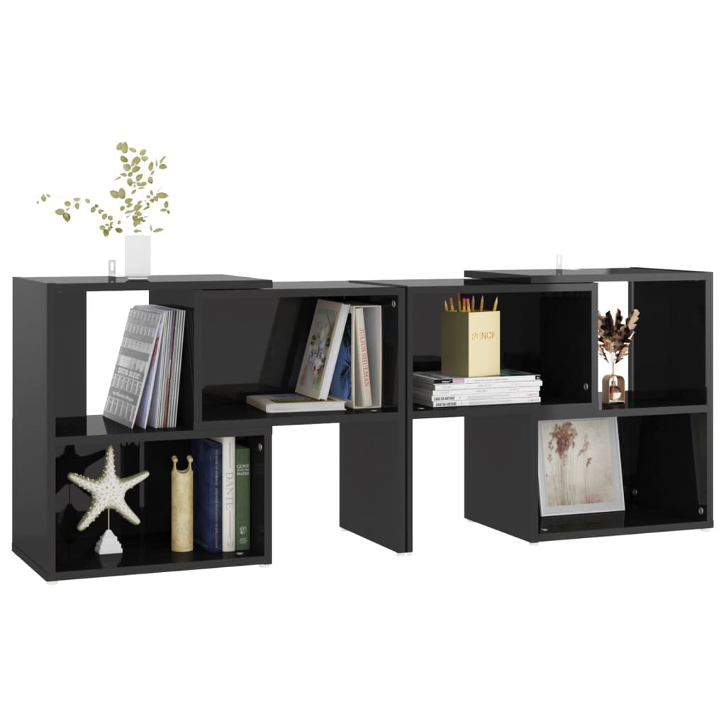 Meuble TV Noir brillant 104x30x52 cm Bois d'ingénierie - XIOS