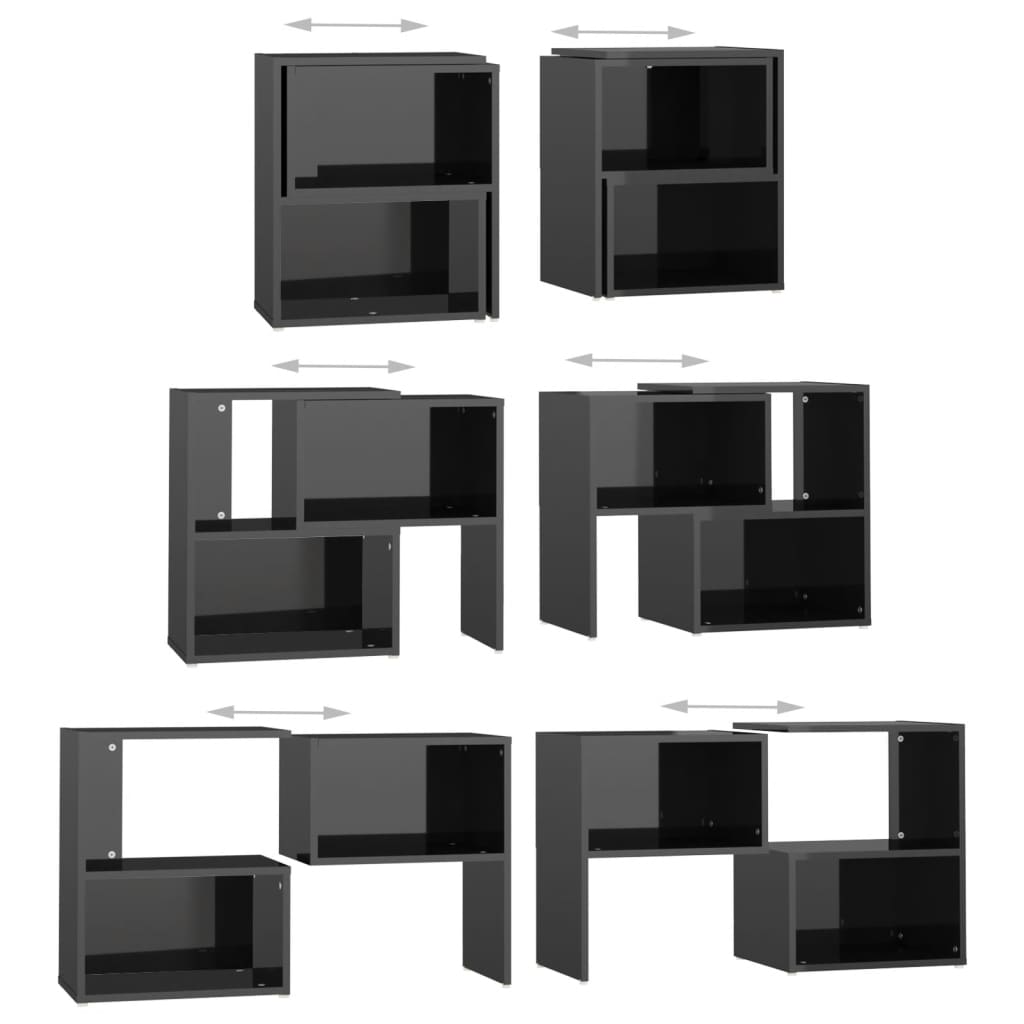 Meuble TV Noir brillant 104x30x52 cm Bois d'ingénierie - XIOS