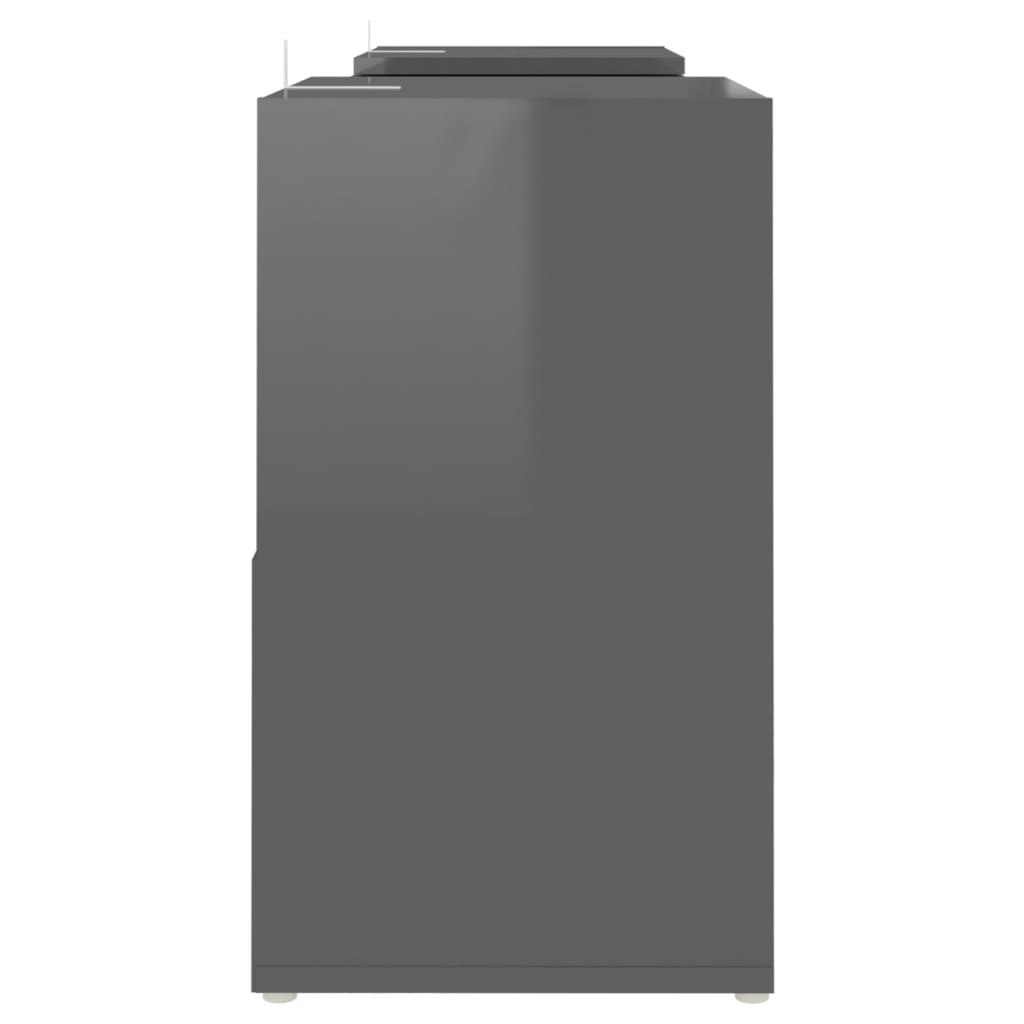 Meuble TV Gris brillant 104x30x52 cm Bois d'ingénierie - XIOS