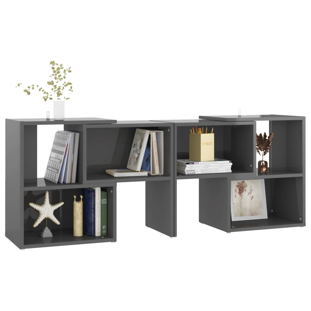 Meuble TV Gris brillant 104x30x52 cm Bois d'ingénierie - XIOS