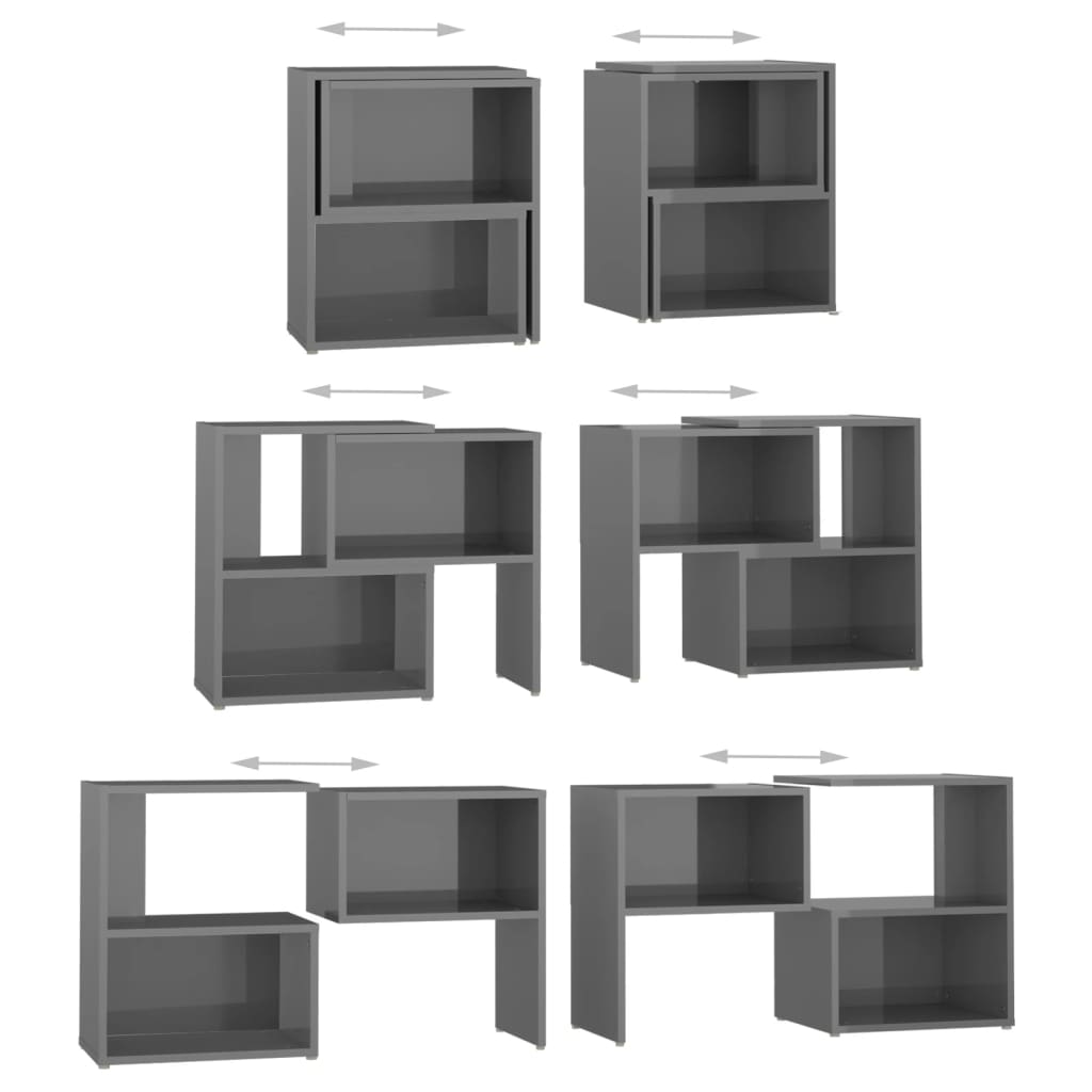 Meuble TV Gris brillant 104x30x52 cm Bois d'ingénierie - XIOS