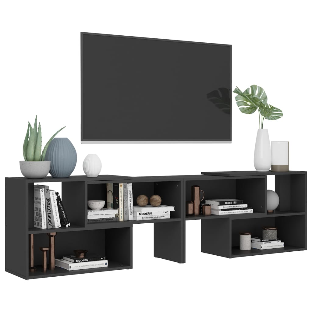 Meuble TV Gris 149x30x52 cm Bois d'ingénierie - XIOS