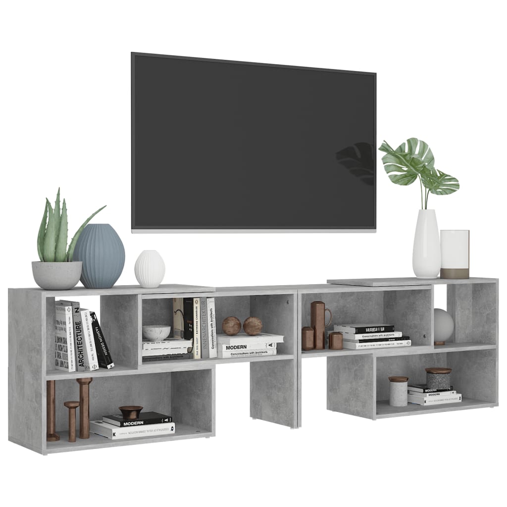 Meuble TV Gris béton 149x30x52 cm Bois d'ingénierie - XIOS