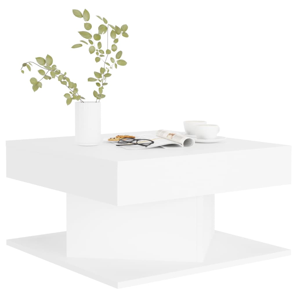 Table basse Blanc 57x57x30 cm Bois d'ingénierie - XIOS