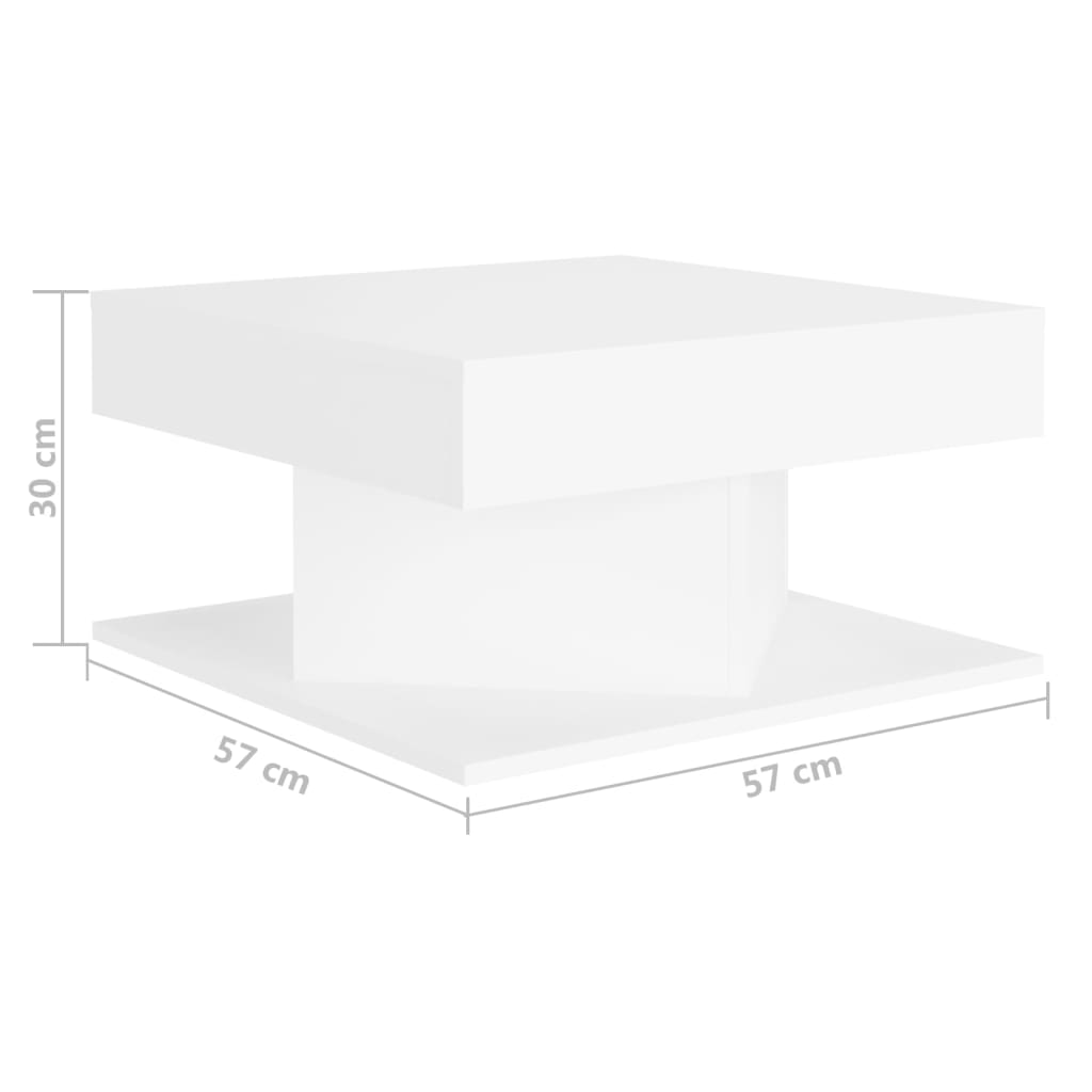 Table basse Blanc 57x57x30 cm Bois d'ingénierie - XIOS