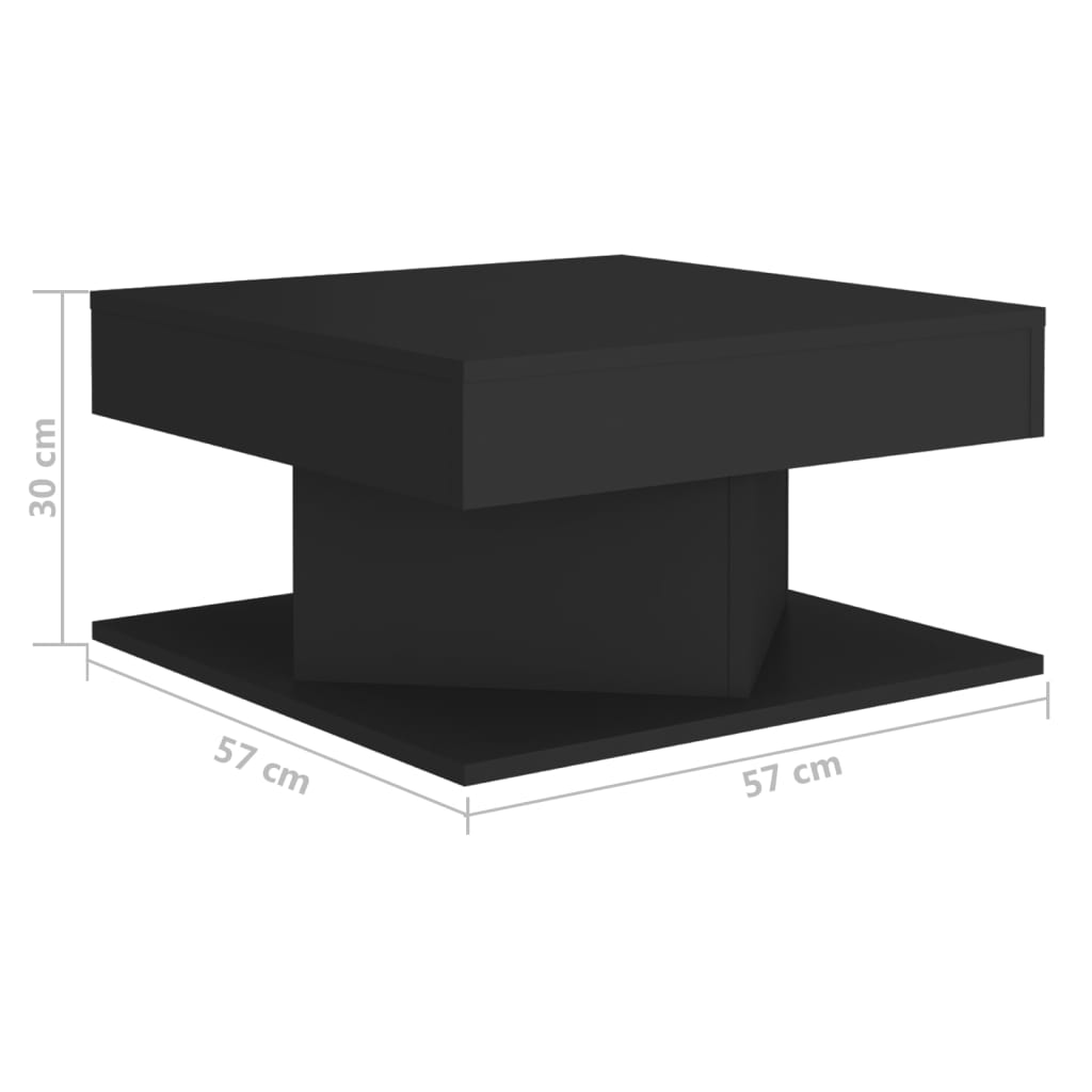 Table basse Noir 57x57x30 cm Bois d'ingénierie - XIOS