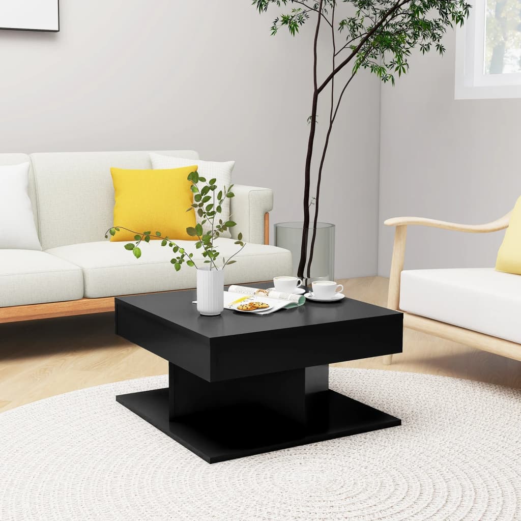 Table basse Noir 57x57x30 cm Bois d'ingénierie - XIOS