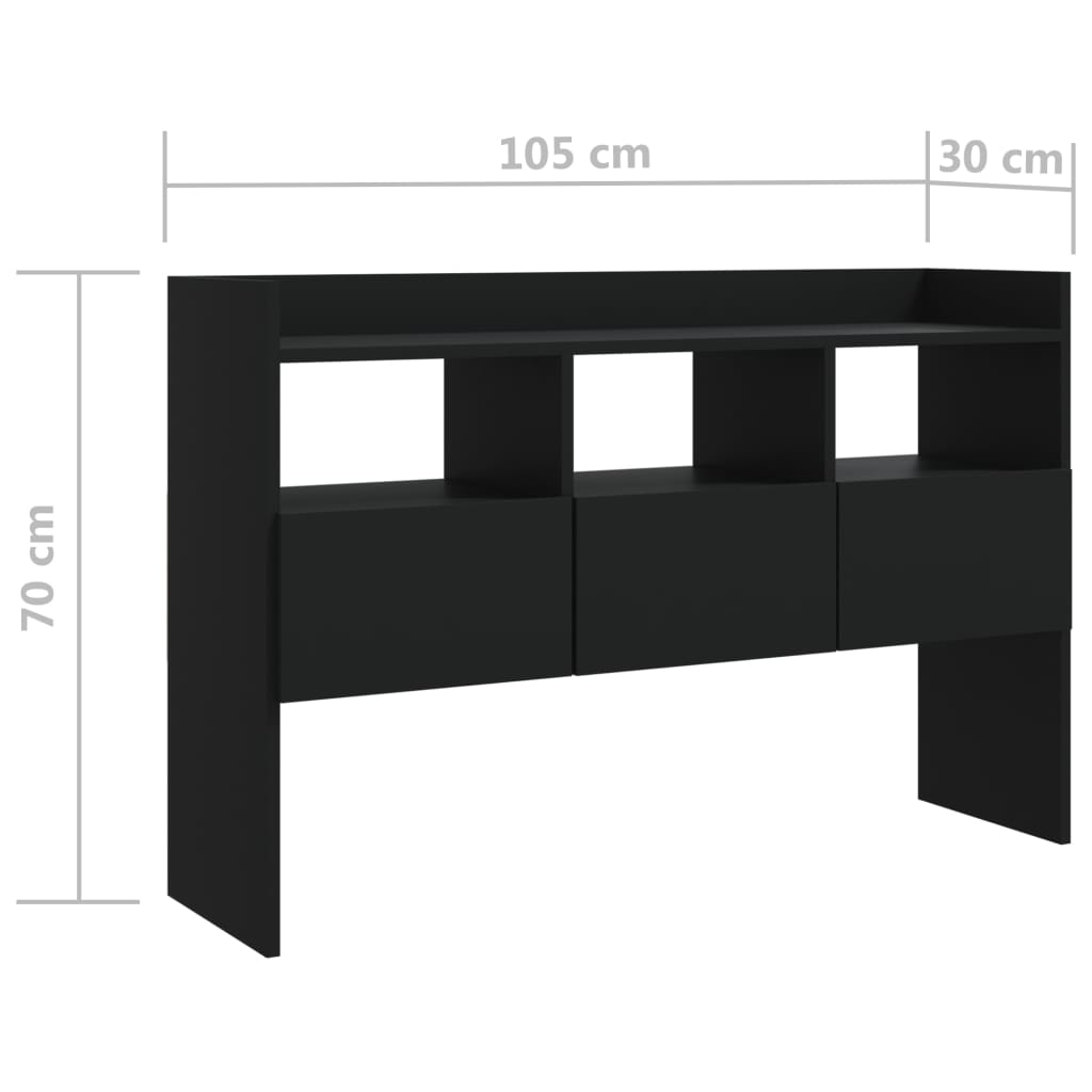Buffet Noir 105x30x70 cm Bois d’ingénierie - XIOS