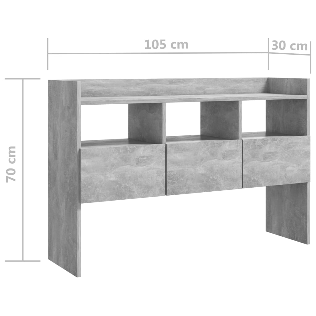 Buffet Gris béton 105x30x70 cm Bois d’ingénierie - XIOS