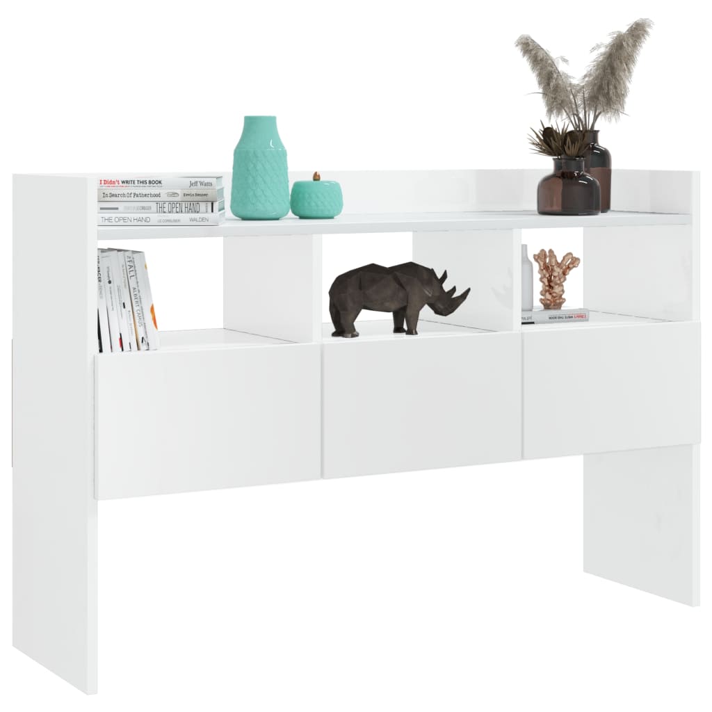 Buffet Blanc brillant 105x30x70 cm Bois d’ingénierie - XIOS