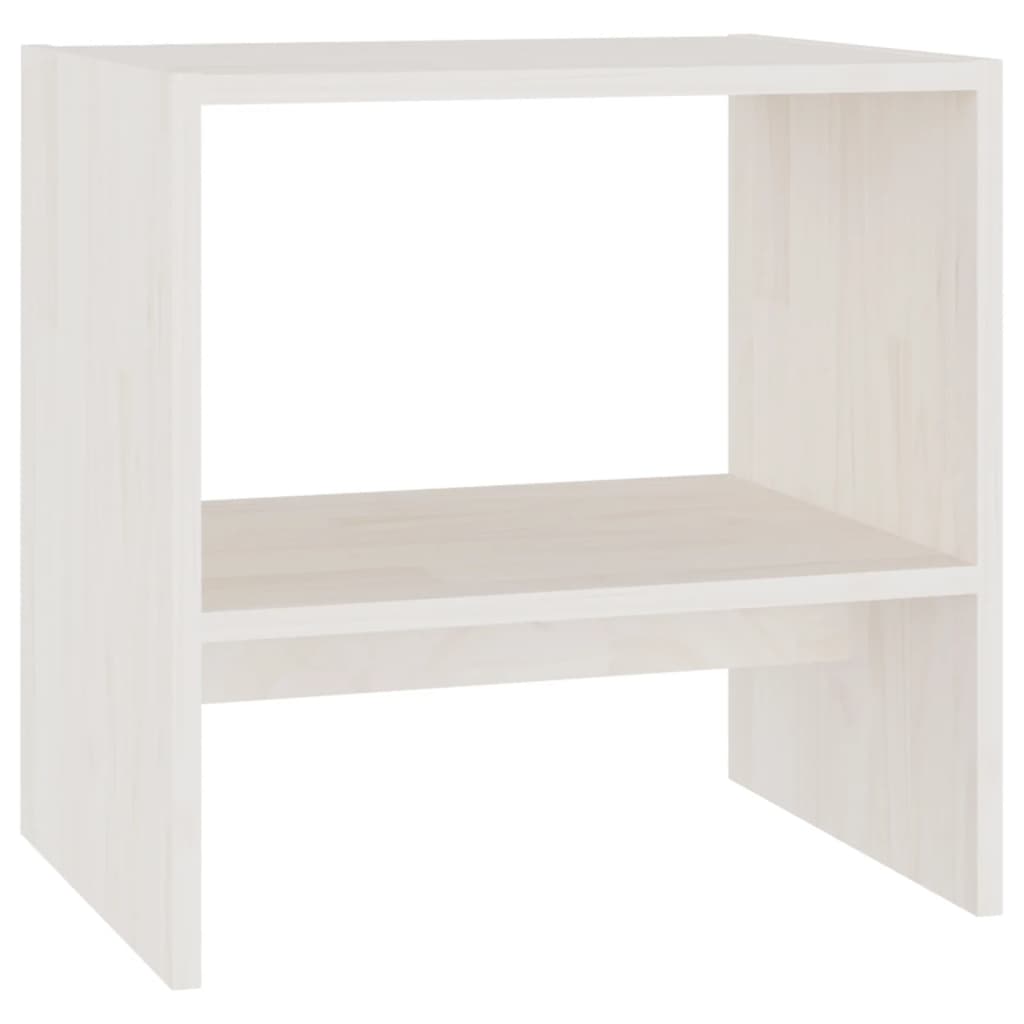 Table de chevet Blanc 40x30,5x40 cm Bois de pin massif - XIOS