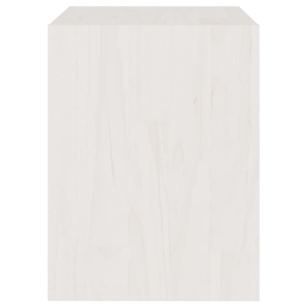 Table de chevet Blanc 40x30,5x40 cm Bois de pin massif - XIOS