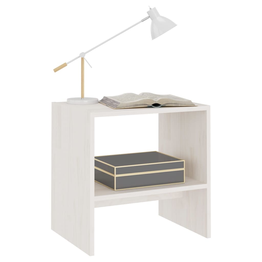 Tables de chevet 2 pcs Blanc 40x30,5x40 cm Bois de pin massif - XIOS
