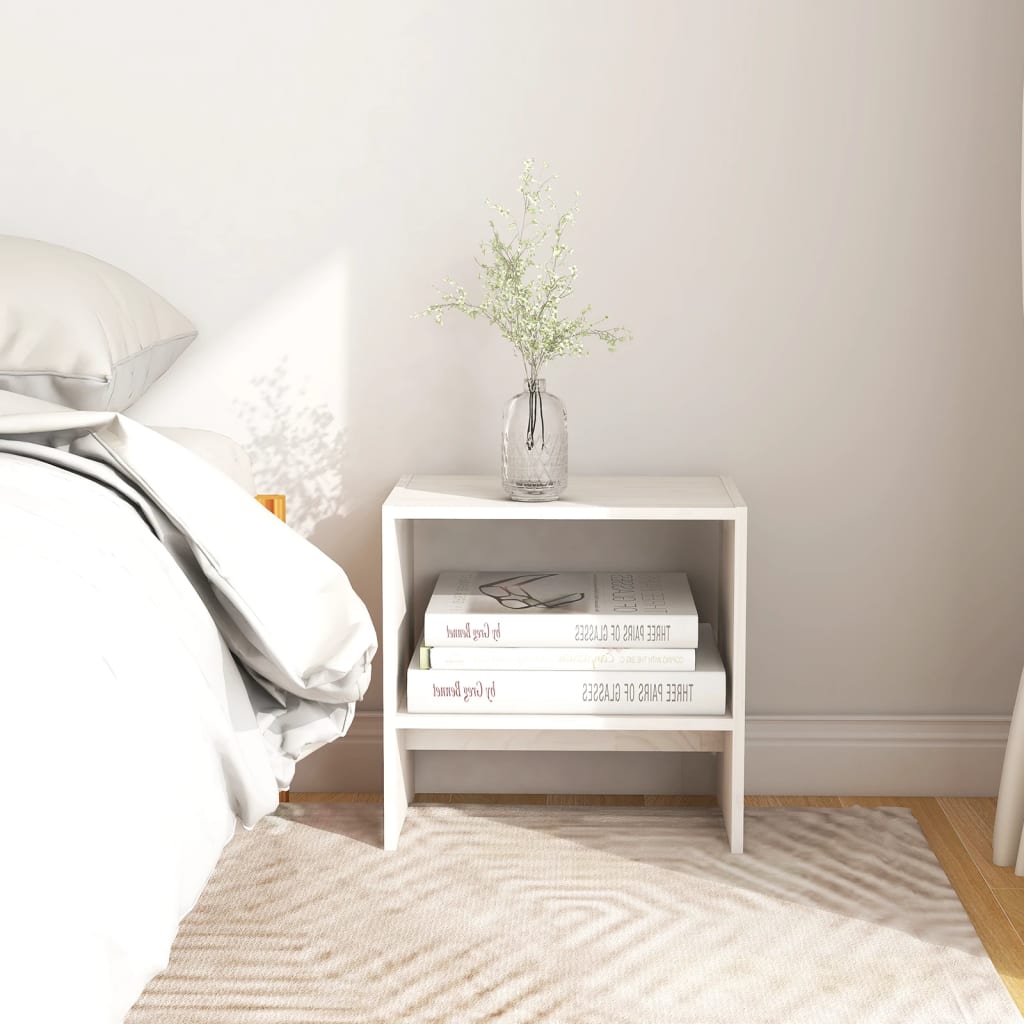 Tables de chevet 2 pcs Blanc 40x30,5x40 cm Bois de pin massif - XIOS