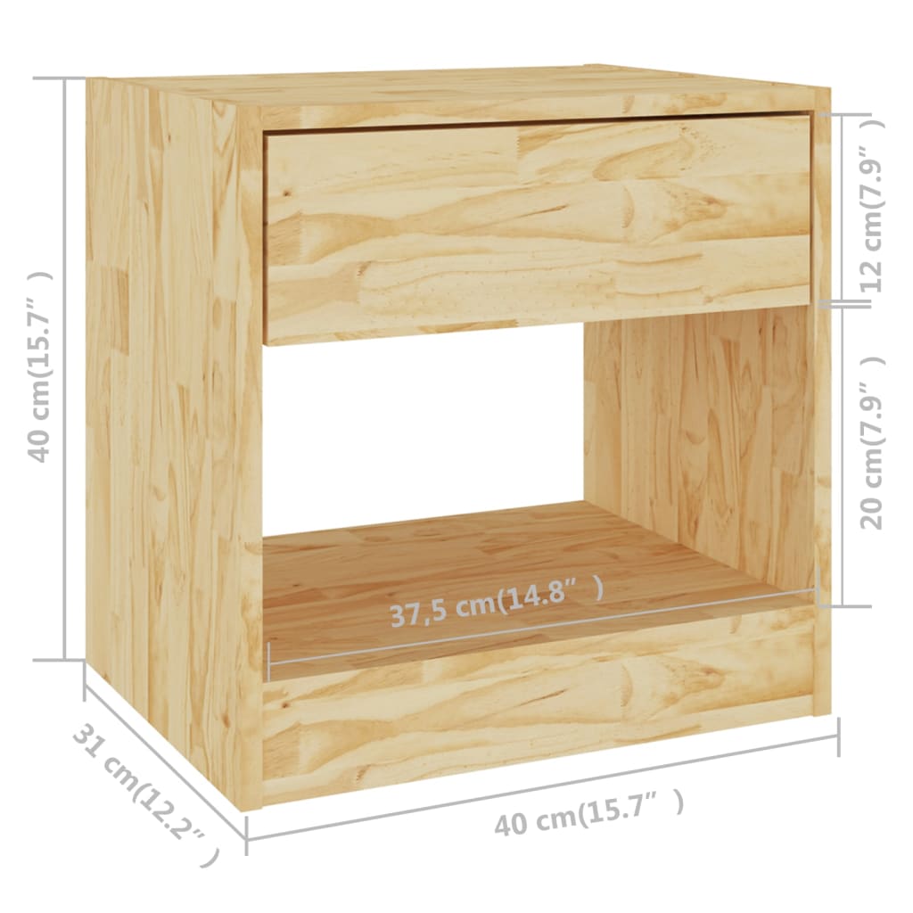 Table de chevet 40x31x40 cm bois de pin massif - XIOS