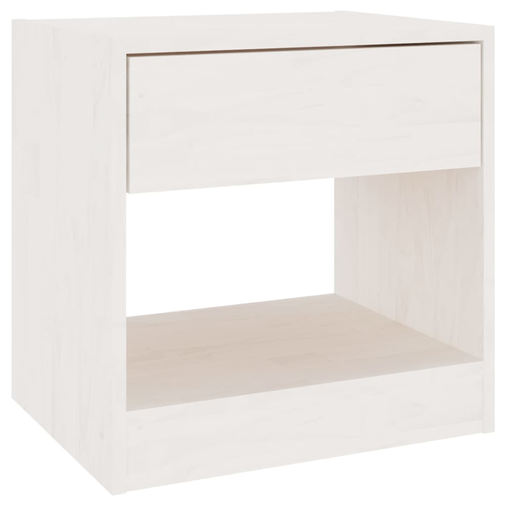 Table de chevet Blanc 40x31x40 cm Bois de pin massif - XIOS
