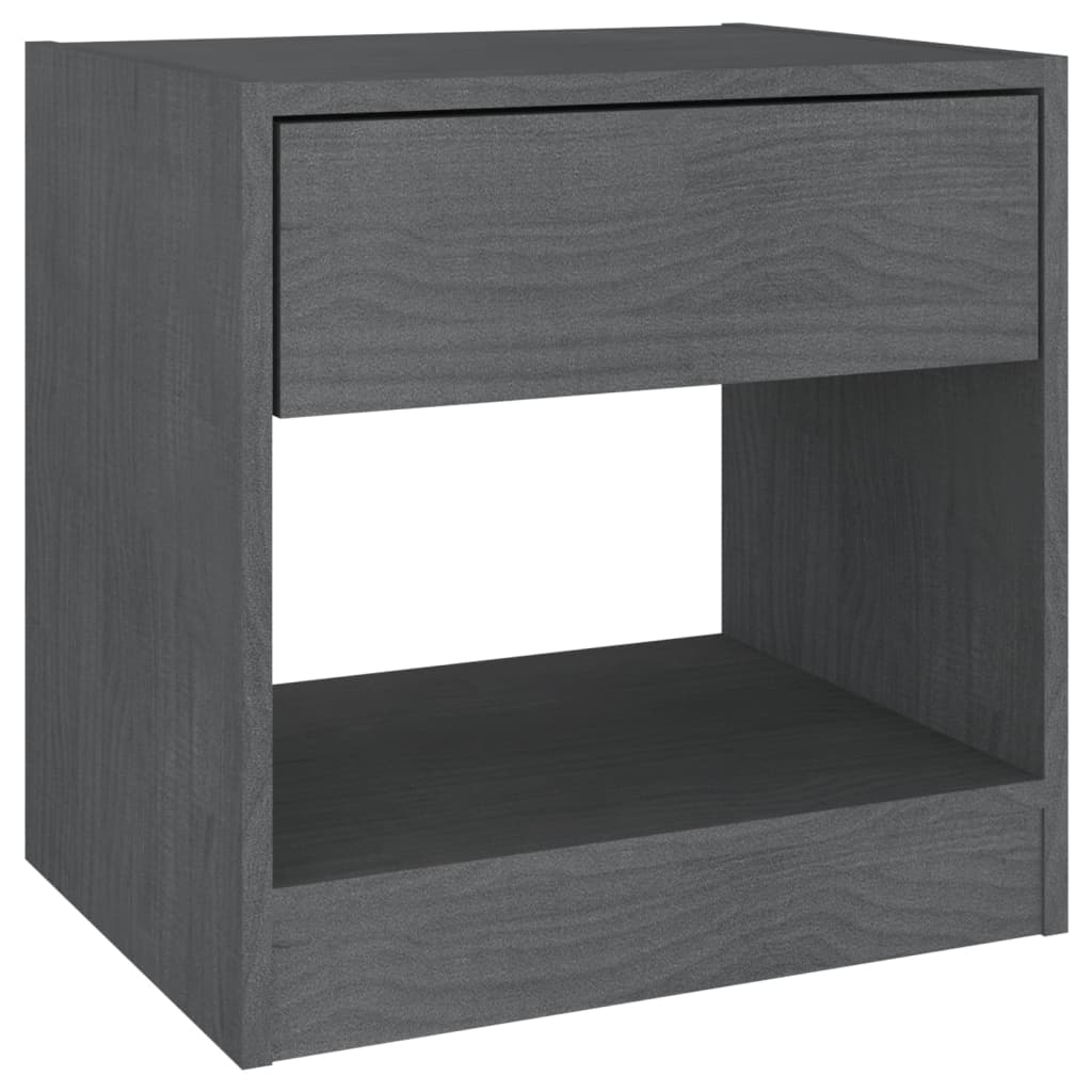 Tables de chevet 2 pcs Gris 40x31x40 cm Bois de pin massif - XIOS
