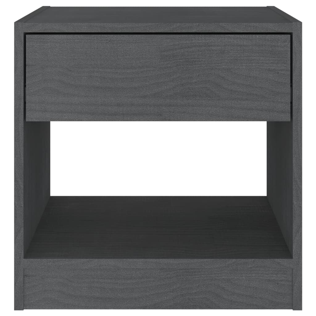 Tables de chevet 2 pcs Gris 40x31x40 cm Bois de pin massif - XIOS