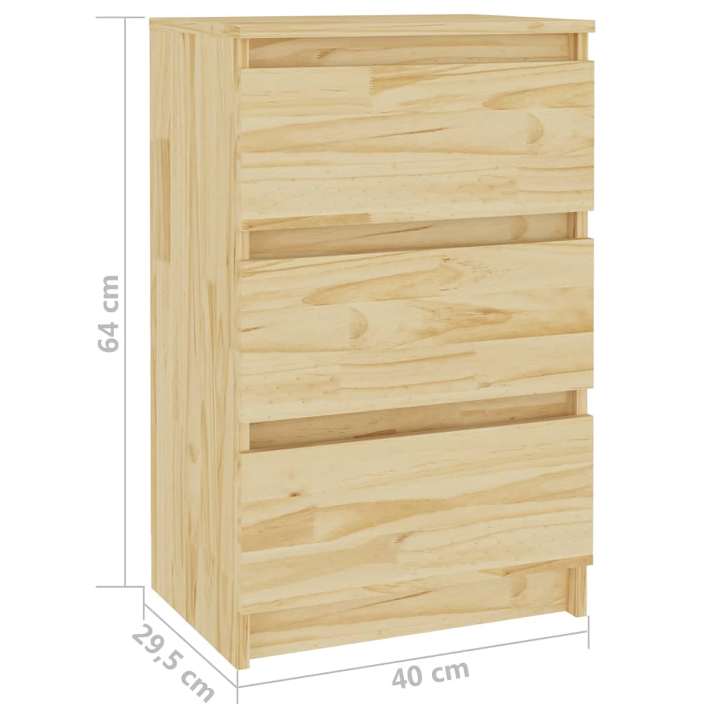 Tables de chevet 2 pcs 40x29,5x64 cm bois de pin solide - XIOS