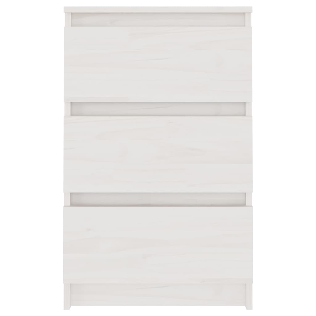 Table de chevet Blanc 40x29,5x64 cm Bois de pin solide - XIOS