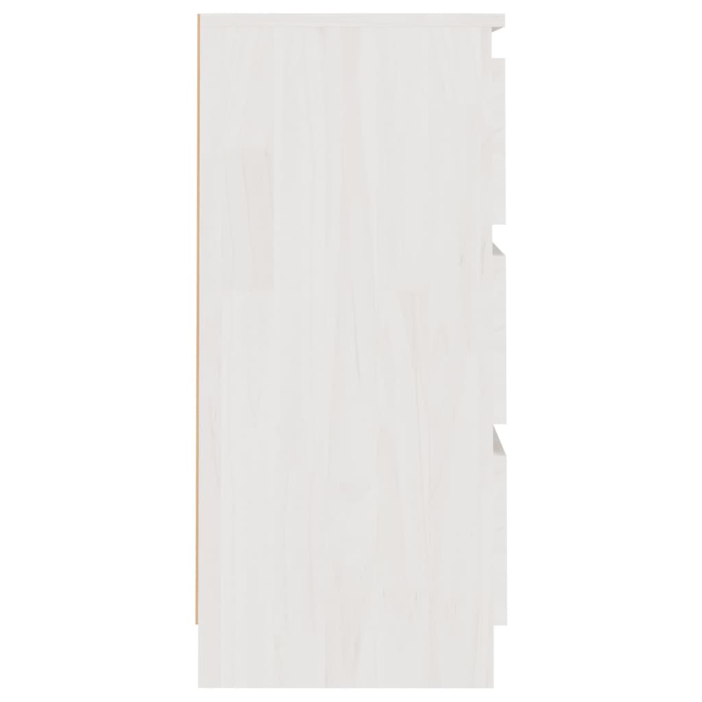 Table de chevet Blanc 40x29,5x64 cm Bois de pin solide - XIOS