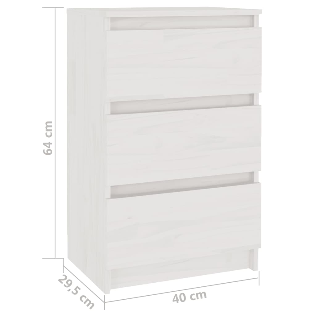 Tables de chevet 2 pcs Blanc 40x29,5x64 cm Bois de pin solide - XIOS